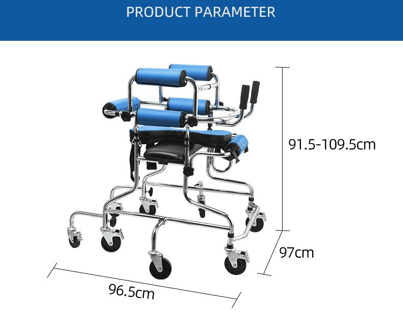 SMARTCARE Hemiplegia Training Walker SC-914K | Adjustable Height & Width, 8-Wheel Stability, Padded Support, Safety Brakes, Elderly & Rehabilitation Assisted Walker| 125kg Load Capacity