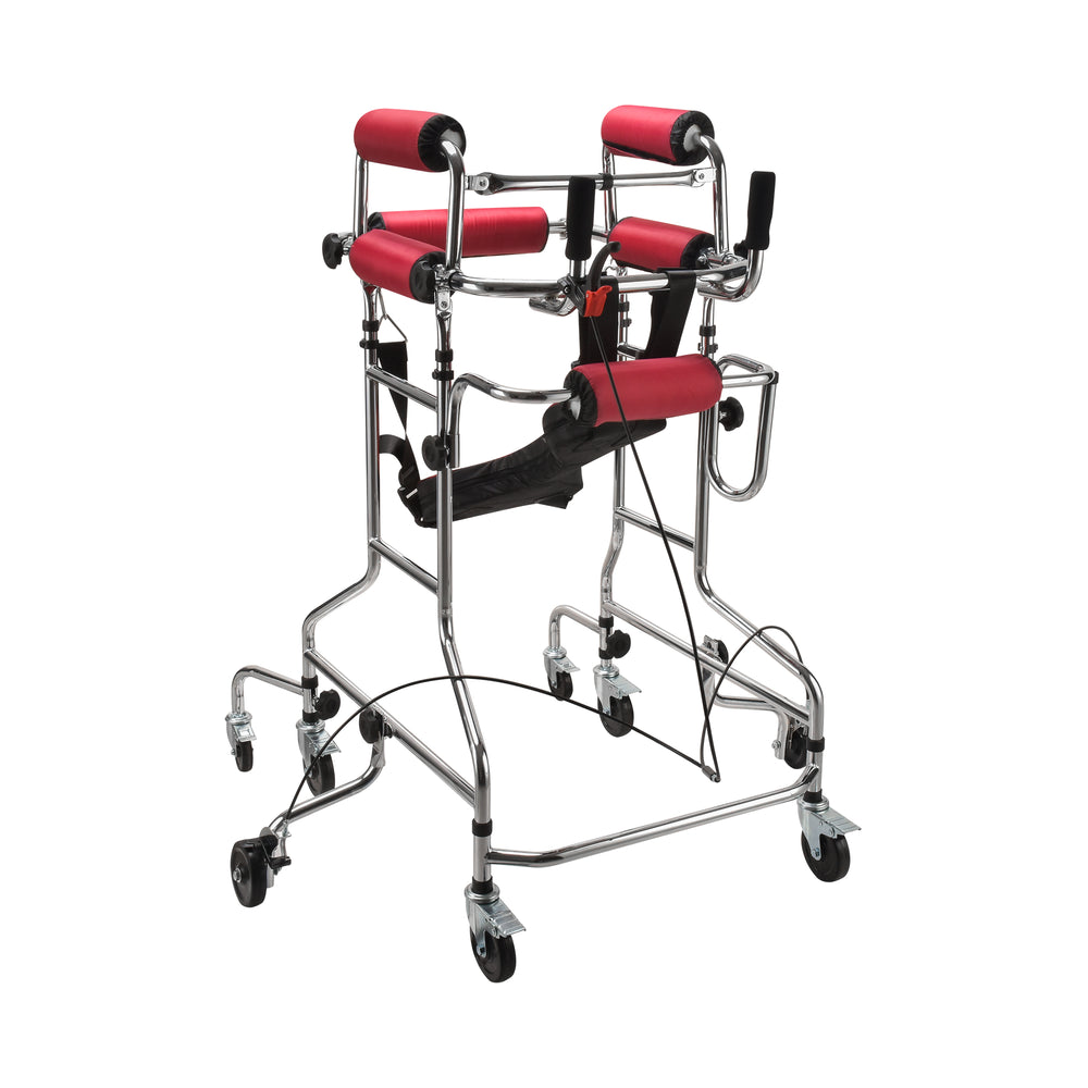 SMARTCARE Adult Standing Hemiplegia Rollator Walker SC-914KB | Adjustable Height & Width, 8-Wheel Stability, Padded Chest & Armpit Support, Safety Brakes| 125kg Load Capacity