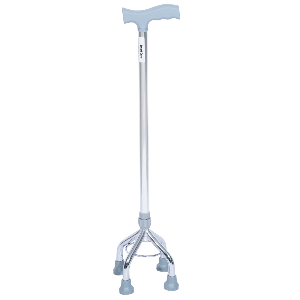 SMARTCARE Adjustable Walking Stick SC-931K | Dual-Material Reinforced Frame, 10-Level Height Adjustment (74-97cm), Ergonomic Palm Grip, Non-Slip Quad Base, 100kg Load Capacity