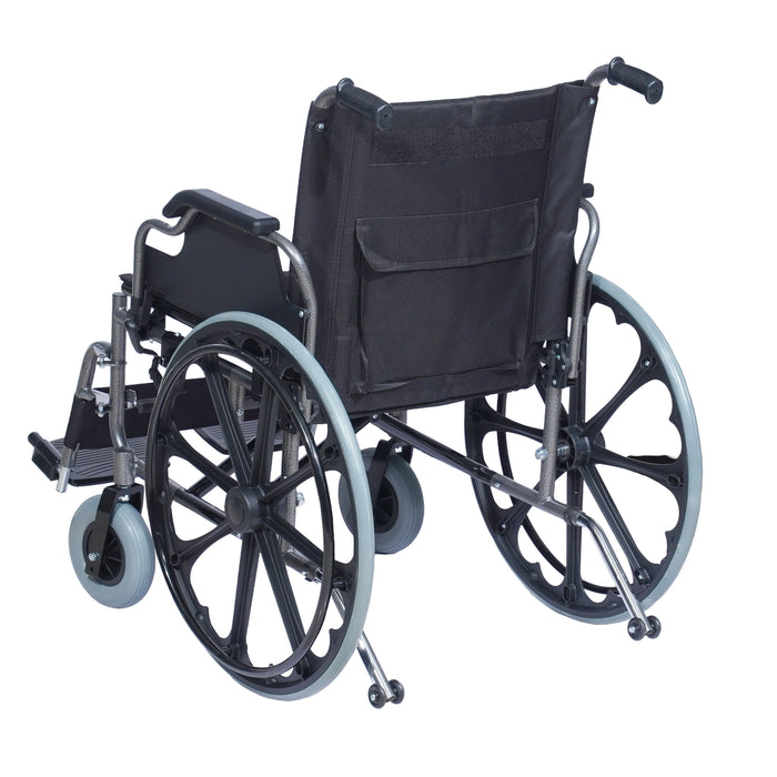 SMARTCARE Heavy-Duty Bariatric Wheelchair SC-1951 | Powder-Coated Steel Frame, Double Cross Support, Flip-Back Armrests, Detachable Legrests, 24" Mag Wheels, PU Castors | 120kg Weight Capacity