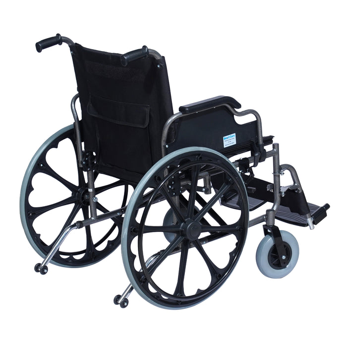 SMARTCARE Heavy-Duty Bariatric Wheelchair SC-1951 | Powder-Coated Steel Frame, Double Cross Support, Flip-Back Armrests, Detachable Legrests, 24" Mag Wheels, PU Castors | 120kg Weight Capacity