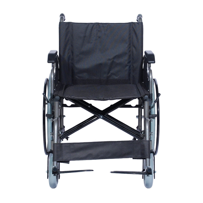 SMARTCARE Heavy-Duty Bariatric Wheelchair SC-1951 | Powder-Coated Steel Frame, Double Cross Support, Flip-Back Armrests, Detachable Legrests, 24" Mag Wheels, PU Castors | 120kg Weight Capacity