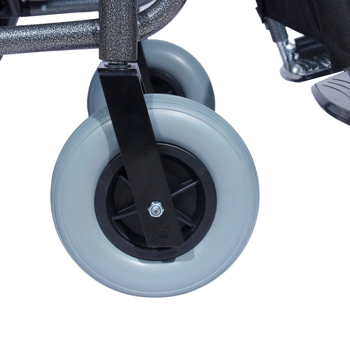 SMARTCARE Heavy-Duty Bariatric Wheelchair SC-1951 | Powder-Coated Steel Frame, Double Cross Support, Flip-Back Armrests, Detachable Legrests, 24" Mag Wheels, PU Castors | 120kg Weight Capacity