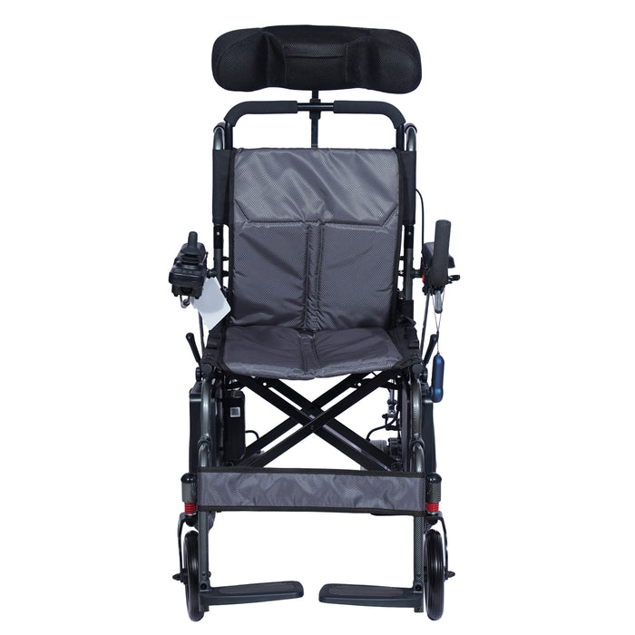 SMARTCARE Electric Wheelchair with Reclining Backrest & Adjustable Headrest SC01123LA | High-Strength Aluminum Alloy Frame, Manual & Electric Mode, Flip-Up Armrest, Detachable Battery, Wireless Remote Control