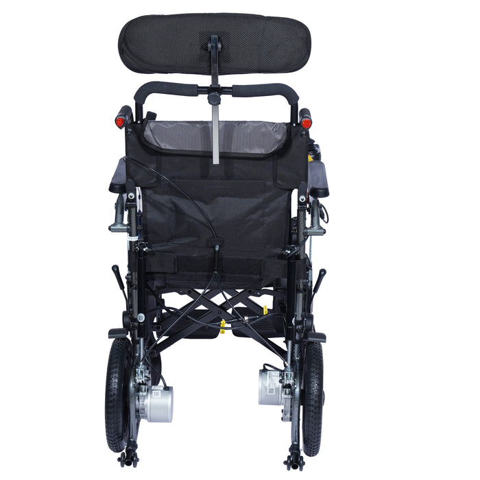 SMARTCARE Electric Wheelchair with Reclining Backrest & Adjustable Headrest SC01123LA | High-Strength Aluminum Alloy Frame, Manual & Electric Mode, Flip-Up Armrest, Detachable Battery, Wireless Remote Control