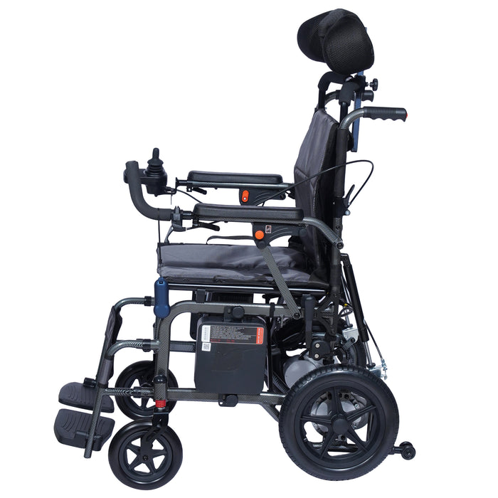 SMARTCARE Electric Wheelchair with Reclining Backrest & Adjustable Headrest SC01123LA | High-Strength Aluminum Alloy Frame, Manual & Electric Mode, Flip-Up Armrest, Detachable Battery, Wireless Remote Control