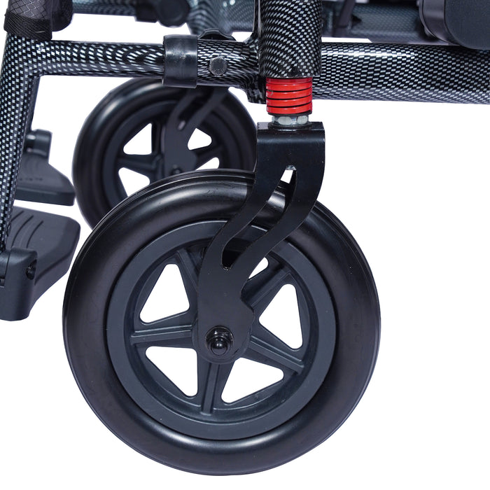 SMARTCARE Electric Wheelchair with Reclining Backrest & Adjustable Headrest SC01123LA | High-Strength Aluminum Alloy Frame, Manual & Electric Mode, Flip-Up Armrest, Detachable Battery, Wireless Remote Control