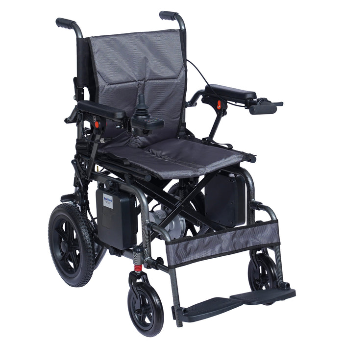 SMARTCARE Electric Wheelchair with Reclining Backrest & Adjustable Headrest SC01123LA | High-Strength Aluminum Alloy Frame, Manual & Electric Mode, Flip-Up Armrest, Detachable Battery, Wireless Remote Control