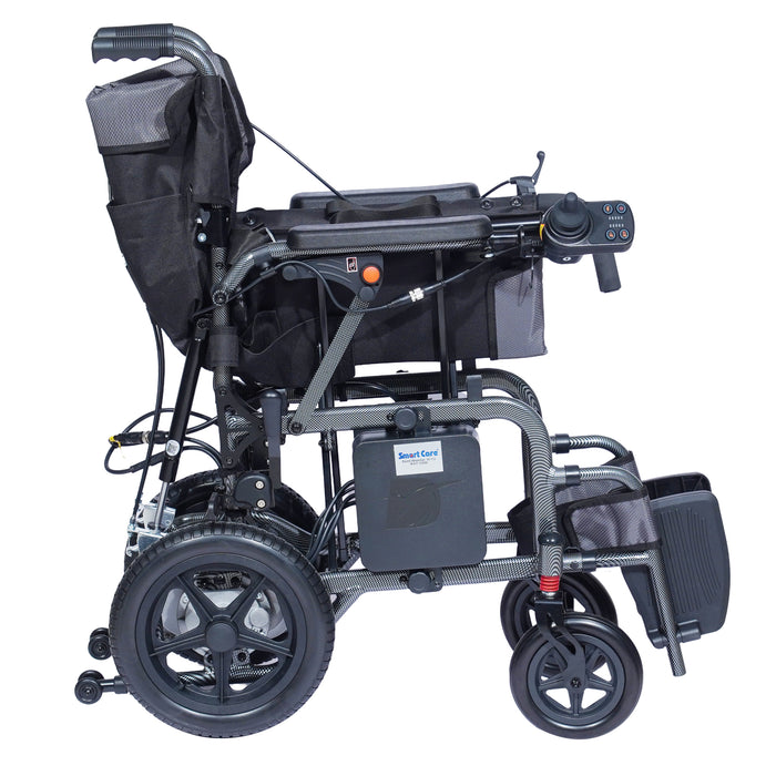 SMARTCARE Electric Wheelchair with Reclining Backrest & Adjustable Headrest SC01123LA | High-Strength Aluminum Alloy Frame, Manual & Electric Mode, Flip-Up Armrest, Detachable Battery, Wireless Remote Control