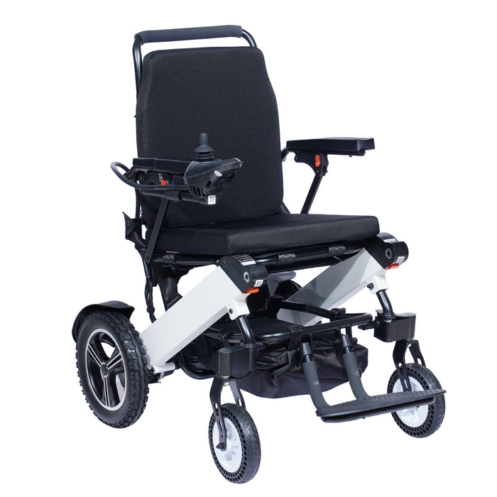 SMARTCARE Electric Power Wheelchair SC-114 | Lightweight Foldable Aluminum Frame, Flip-Up Armrest & Footrest, 8" PU Castor, 12" Rear Wheels, Dual 250W Brush Motors, 7.5AH Lithium Battery | 100kg Weight Capacity