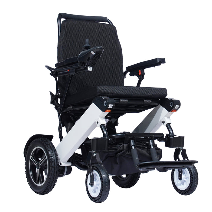 SMARTCARE Electric Power Wheelchair SC-114 | Lightweight Foldable Aluminum Frame, Flip-Up Armrest & Footrest, 8" PU Castor, 12" Rear Wheels, Dual 250W Brush Motors, 7.5AH Lithium Battery | 100kg Weight Capacity