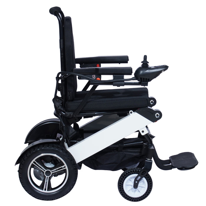 SMARTCARE Electric Power Wheelchair SC-114 | Lightweight Foldable Aluminum Frame, Flip-Up Armrest & Footrest, 8" PU Castor, 12" Rear Wheels, Dual 250W Brush Motors, 7.5AH Lithium Battery | 100kg Weight Capacity