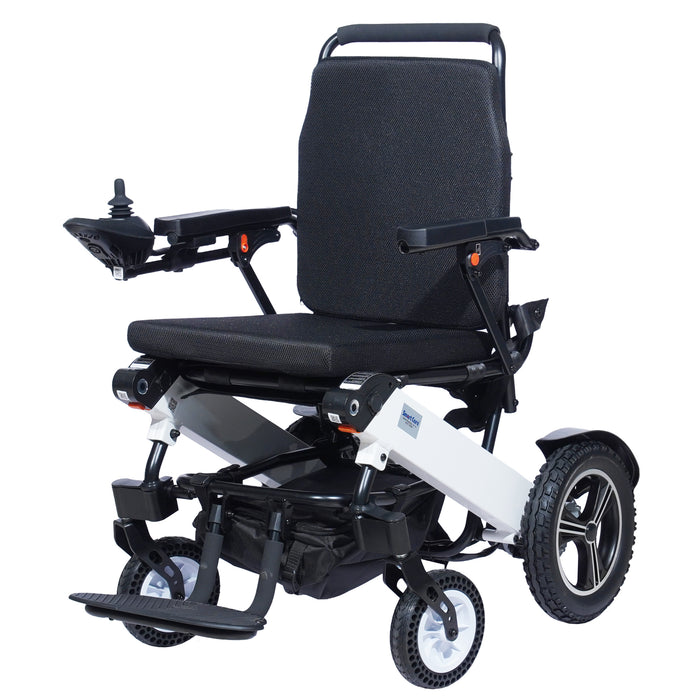 SMARTCARE Electric Power Wheelchair SC-114 | Lightweight Foldable Aluminum Frame, Flip-Up Armrest & Footrest, 8" PU Castor, 12" Rear Wheels, Dual 250W Brush Motors, 7.5AH Lithium Battery | 100kg Weight Capacity