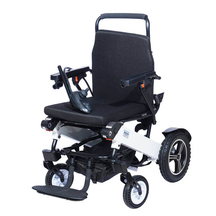 SMARTCARE Electric Power Wheelchair SC-114 | Lightweight Foldable Aluminum Frame, Flip-Up Armrest & Footrest, 8" PU Castor, 12" Rear Wheels, Dual 250W Brush Motors, 7.5AH Lithium Battery | 100kg Weight Capacity