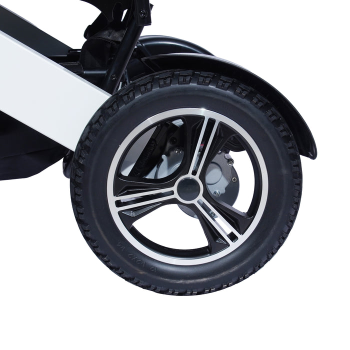 SMARTCARE Electric Power Wheelchair SC-114 | Lightweight Foldable Aluminum Frame, Flip-Up Armrest & Footrest, 8" PU Castor, 12" Rear Wheels, Dual 250W Brush Motors, 7.5AH Lithium Battery | 100kg Weight Capacity