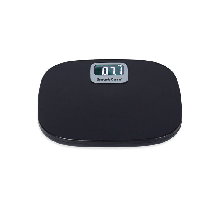 SMARTCARE Electronic Bathroom Weighing Scale SC0182 | High-Precision Digital Body Weight Scale with Auto Step-On, 180kg Capacity, Lightweight Design & White LED Display (Black)