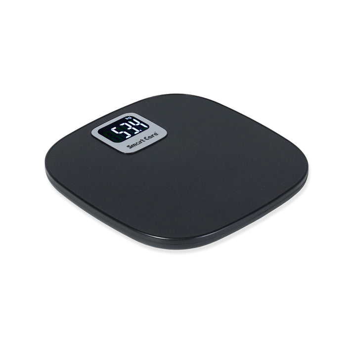 SMARTCARE Electronic Bathroom Weighing Scale SC0182 | High-Precision Digital Body Weight Scale with Auto Step-On, 180kg Capacity, Lightweight Design & White LED Display (Black)