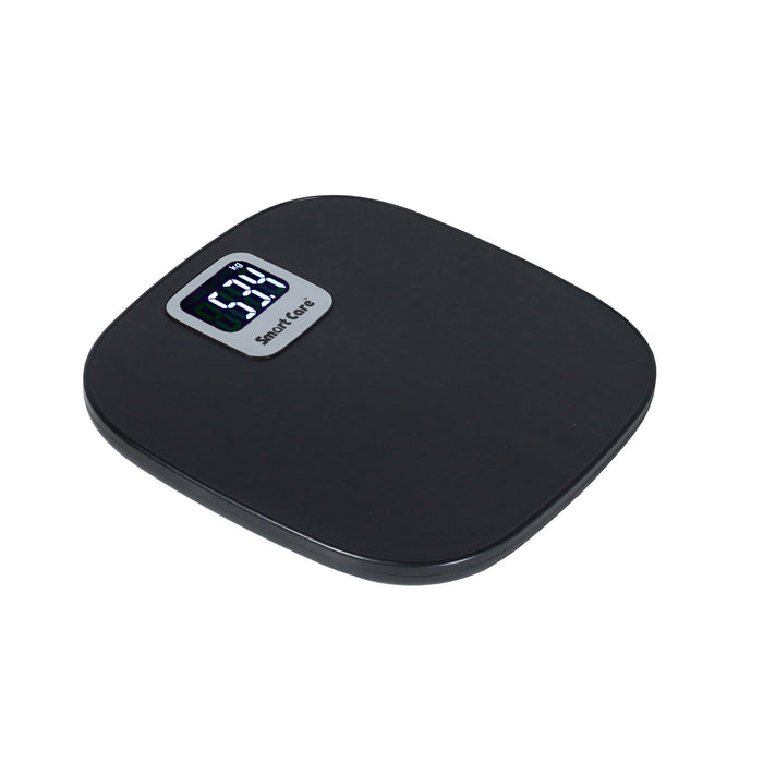 SMARTCARE Electronic Bathroom Weighing Scale SC0182 | High-Precision Digital Body Weight Scale with Auto Step-On, 180kg Capacity, Lightweight Design & White LED Display (Black)