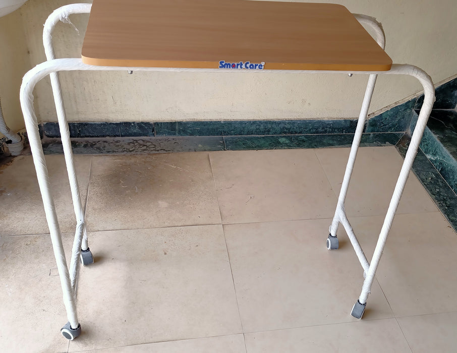 SMARTCARE OVER BED TABLE FOOT TROLLEY MS PIPE / PC / NOVAPAN OR MS TOP / 2'' WHEEL / 18'' * 24''