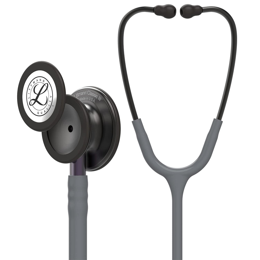 3M Littmann Classic III Monitoring Stethoscope, Smoke Chestpiece, Gray Tube, Violet Gray Stem and Smoke Headset, 27 inch, 5873