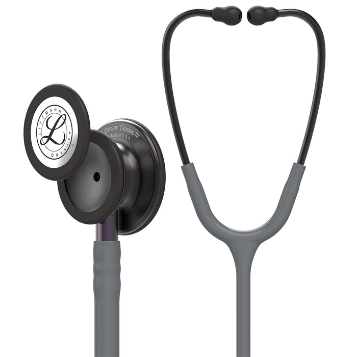 3M Littmann Classic III Monitoring Stethoscope, Smoke Chestpiece, Gray Tube, Violet Gray Stem and Smoke Headset, 27 inch, 5873