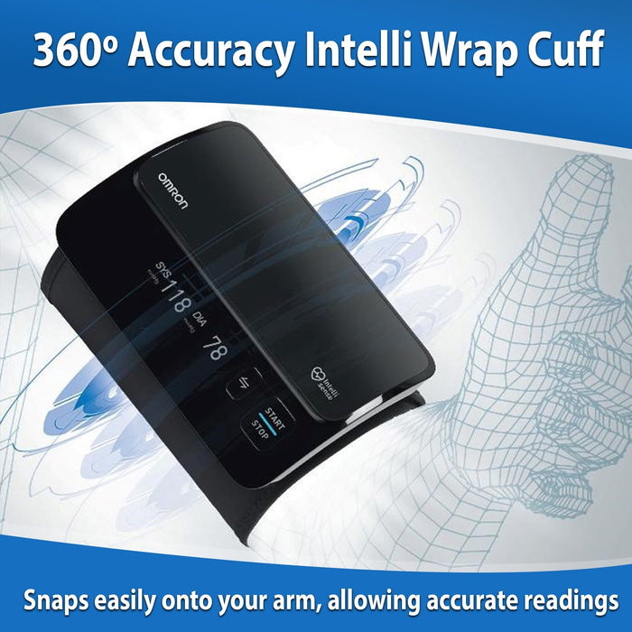 Omron Smart Elite+ HEM 7600T Tubeless 360° Accurate Digital Blood Pressure Monitor With Intellisense Technology & Intelli Wrap Cuff With Bluetooth Connectivity to Store Historic Measurements
