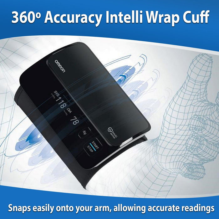 Omron Smart Elite+ HEM 7600T Tubeless 360° Accurate Digital Blood Pressure Monitor With Intellisense Technology & Intelli Wrap Cuff With Bluetooth Connectivity to Store Historic Measurements