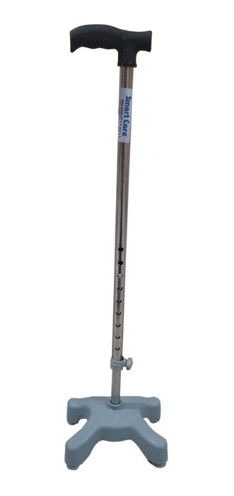 Smart Care Walking Stick Indian SS Pipe Four Leg 922