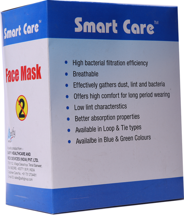 Face Mask Tie 2 Ply Indvidual Packing 100 Pcs