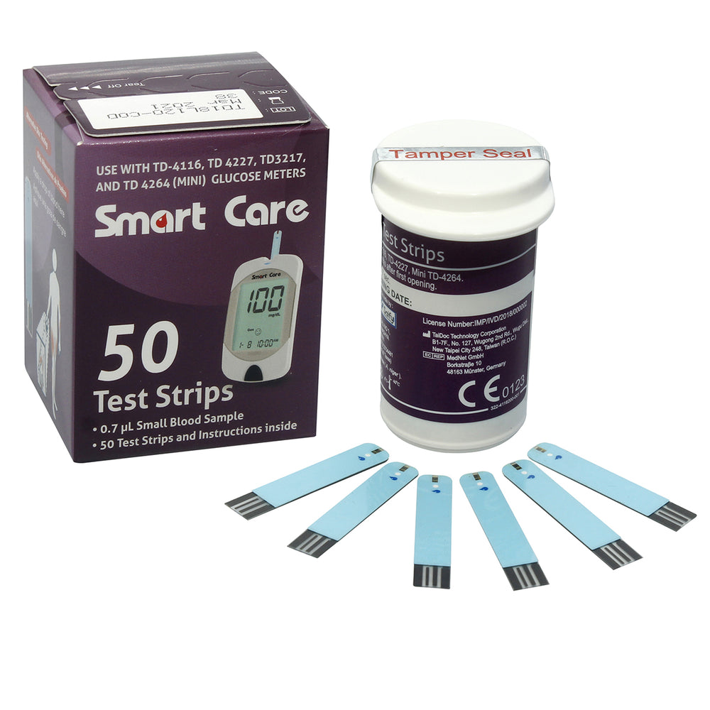 Smart Care Blood Glucose Strips 50's Pack