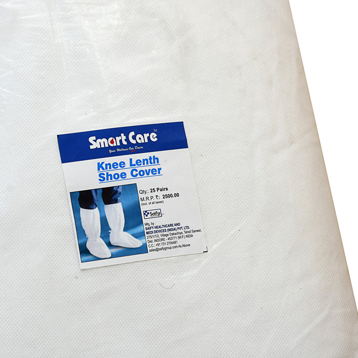 SHOE COVER WITH KNEE LENGTH NON WOVEN 40 GSM 25 PAIRS