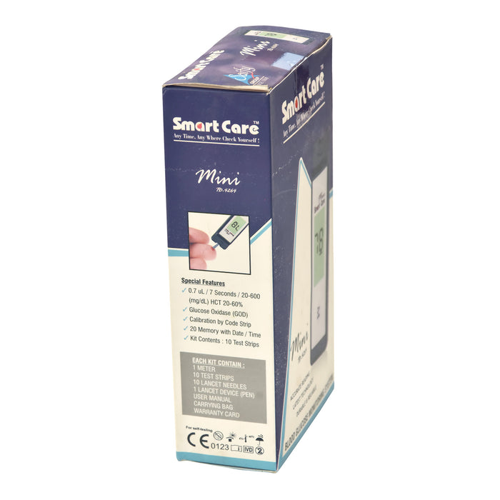 Smart Care Blood Glucose Monitor Mini with 10 Strips