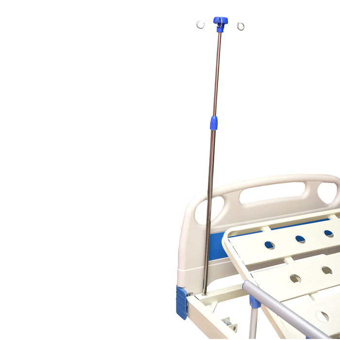 Smart Care Manual Full Semi Fowler Bed with ABS Panel, Side Railing & IV Stand (Wooden Box Packing)