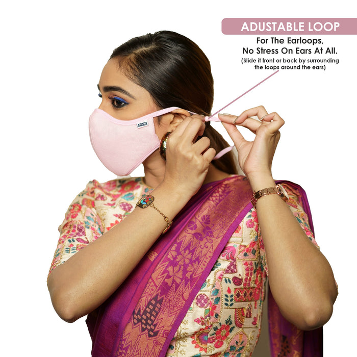 Posi+ve N99 Fog Free Face Mask Baby Pink Large