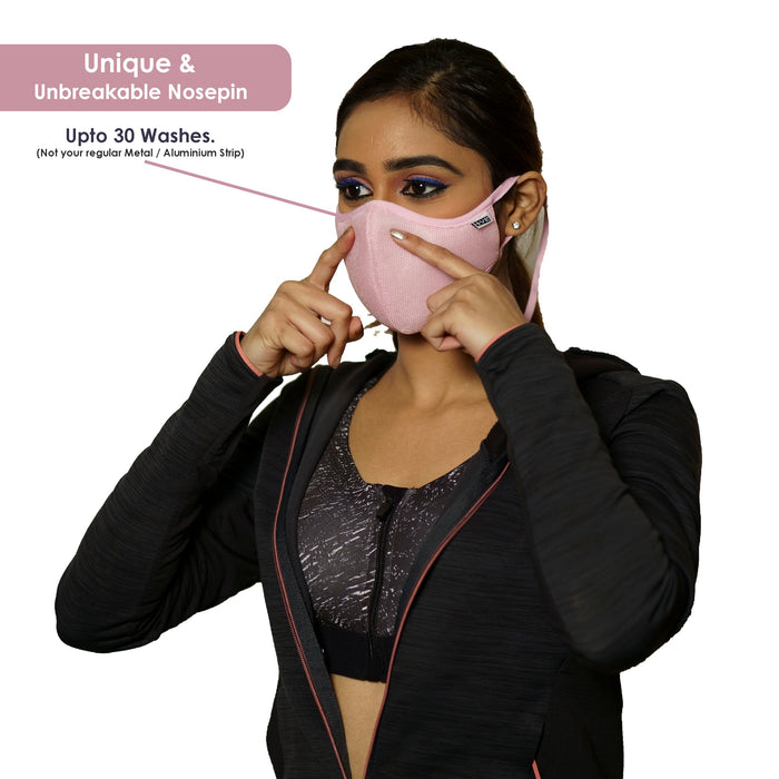 Posi+ve N99 Fog Free Face Mask Baby Pink Large