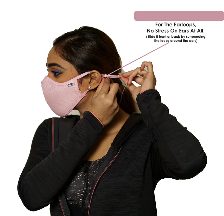 Posi+ve N99 Fog Free Face Mask Baby Pink Large