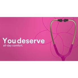 3M™ Littmann® Classic III™ Monitoring Stethoscope, Mirror Chestpiece, Pearl Pink Tube, Pink Stem and Smoke Headset, 27 inch, 5962