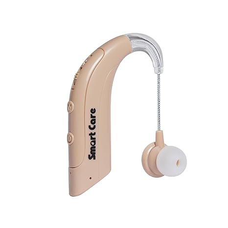 SMARTCARE Behind the Ear Rechargeable Hearing Aid (SC-711) with Adjustable Volume and Bluetooth Technology Connects Directly with Smartphone for Mild To Moderate Hearing Loss for Elderly People
