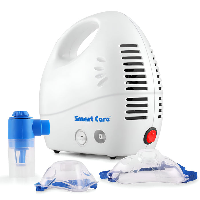 SMARTCARE Nebulizer NB03 – Compact, Portable, and Easy-to-Use Nebulizer for Quick Relief from Breathing Difficulties with Powerful Performance, High Medication Capacity, and One-Button Operation