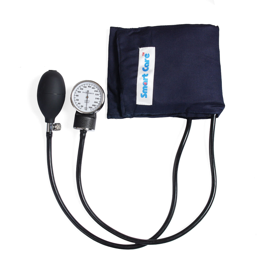 SMARTCARE Aneroid Sphygmomanometer SCH 200A – Durable, Accurate, and Dependable Blood Pressure Measurement Device with Latex-Free Rubber Bulb, Mercury-Free Measurement, Long-Lasting Nylon Cuff, and Easy-to-Read Large Dial Face