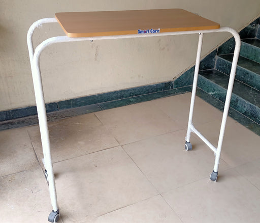 SMARTCARE OVER BED TABLE FOOT TROLLEY MS PIPE / PC / NOVAPAN OR MS TOP / 2'' WHEEL / 18'' * 24''