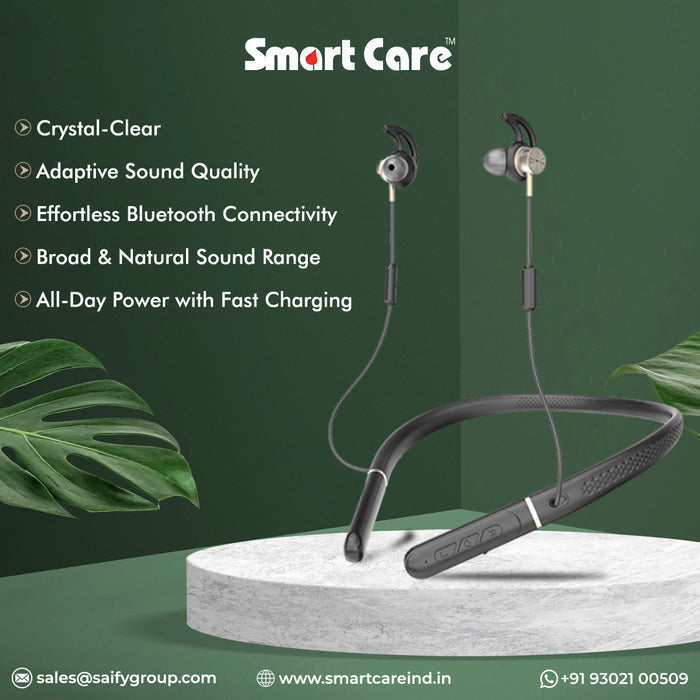 SMARTCARE SC-908 Wireless Digital Hearing Aid with Bluetooth 5.2, Rechargeable Battery, USB-C Fast Charging, 16 WDRC Channels, Lightweight Neckband Style Hearing Device