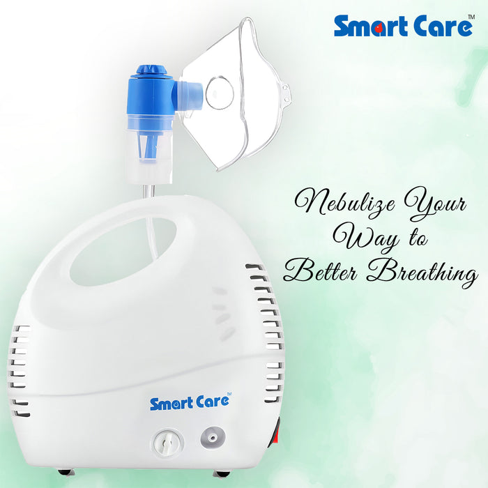 SMARTCARE Nebulizer NB03 – Compact, Portable, and Easy-to-Use Nebulizer for Quick Relief from Breathing Difficulties with Powerful Performance, High Medication Capacity, and One-Button Operation