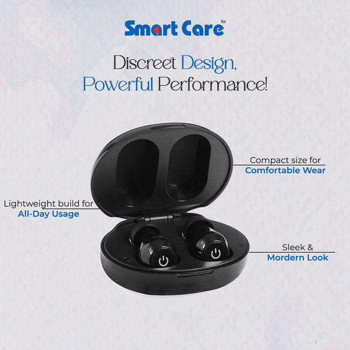 SMARTCARE SC 39 Hearing Aid: Advanced Rechargeable Hearing Solution with Magnetic Charging Case, Long Battery Life, Superior Sound Quality, and Comfortable Fit for Daily Use