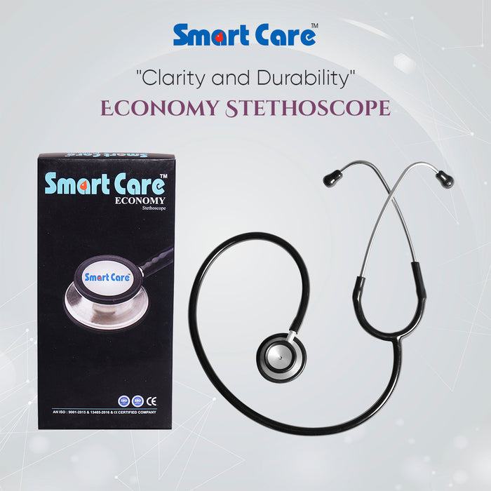 SMARTCARE Stethoscope Economy - High-Fidelity Acoustic Performance with Dual Lumen Tubing - Non-Chill Rim Bell, High Attenuation, Noise Isolation, Comfortable Fit for Healthcare Professionals