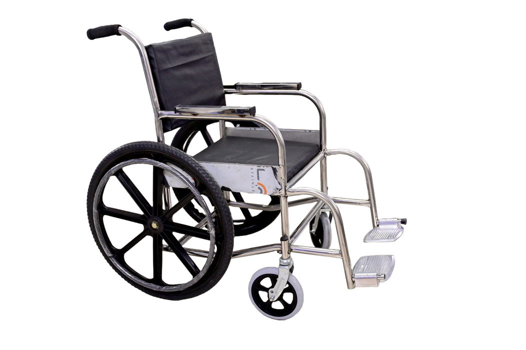 (WHEELCHAIR AND DISABLE SEGMENT) WHEELCHAIR FIXED S.S. WITH ALUMINUM FOOTREST  /WC96