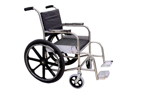 (WHEELCHAIR AND DISABLE SEGMENT) WHEELCHAIR FIXED S.S. WITH ALUMINUM FOOTREST  /WC96
