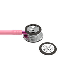 3M™ Littmann® Classic III™ Monitoring Stethoscope, Mirror Chestpiece, Pearl Pink Tube, Pink Stem and Smoke Headset, 27 inch, 5962