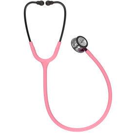 3M™ Littmann® Classic III™ Monitoring Stethoscope, Mirror Chestpiece, Pearl Pink Tube, Pink Stem and Smoke Headset, 27 inch, 5962