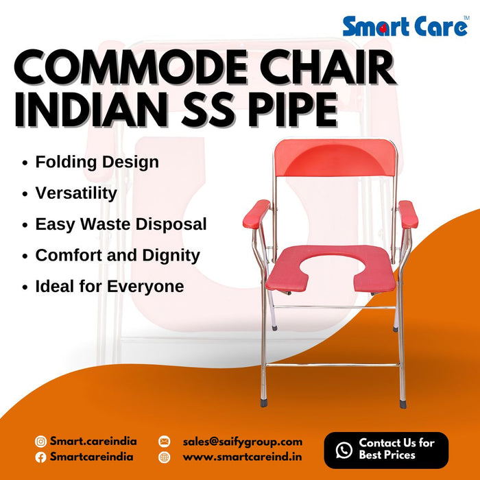 Commode Chair Indian Style with SS Pipe